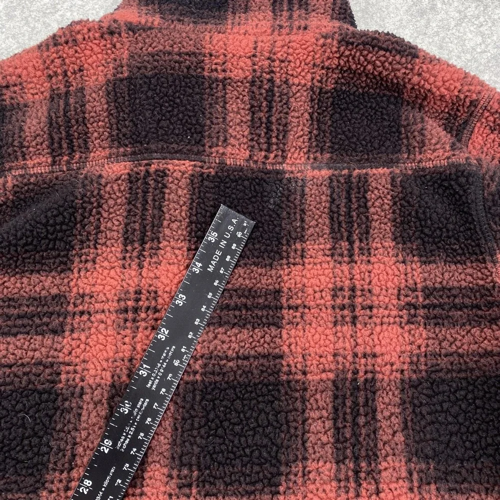 Carhartt Jacket Youth L 12-14 Red Plaid Sherpa Fleece Full Zip Pockets Warm